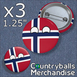 Norway Pin Badges x3 Pack