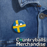 Sweden Pin Badges x3 Pack